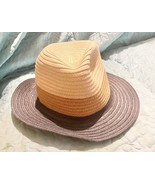 Time &amp; True Grey, Tan &amp; Cream Adjustable Panama Hat - One Size - €13,10 EUR