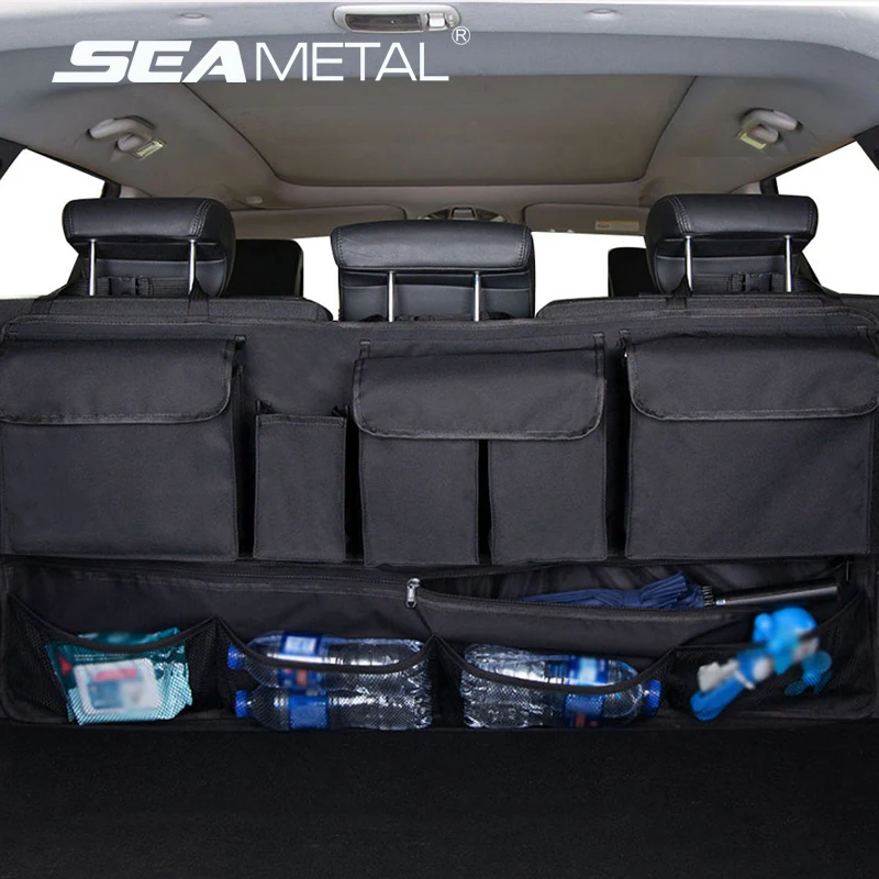 SEAMETAL Car Trunk Storage Bag Oxford Cloth Car Trunk Organizer Box Bag Net - £18.36 GBP+