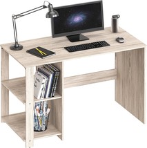 Shw Home Office Computer Desk With Shelves, Maple - £52.20 GBP