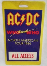 AC/DC / ANGUS YOUNG - ORIGINAL VINTAGE 1986 TOUR CONCERT LAMINATE BACKST... - £15.84 GBP