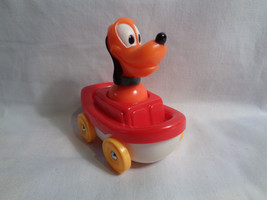 Vintage Illco Disney Pluto Figure with Red White Boat / Vehicle - As Is - $3.50