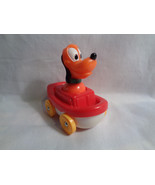 Vintage Illco Disney Pluto Figure with Red White Boat / Vehicle - As Is - £2.76 GBP