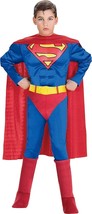 Super DC Heroes Deluxe Muscle Chest Superman Costume With Cape Child Size Large - £19.94 GBP