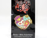 Helluva Boss Stolas + Blitz Valentines Limited Edition Gold Enamel Pin V... - $64.90