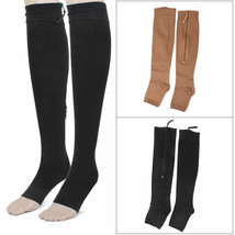 Unisex 20-30 mmHg Kompressionsstrümpfe,Open Toe Zippered Knee-High Stützstrümpfe - £11.15 GBP