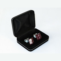 Mens Cufflinks by Vitorofolo for French Cuff Shirt V39-1 silver Plated,Stoned image 3