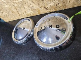 2x Ford XK XL XM XP Chrome Center Cap Steel Hub Caps Falcon Fairlane Ran... - $73.57