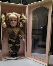 Collector&#39;s Choice Porcelain Doll with Box Army Theme Limited Edition 9.5 in - £19.32 GBP