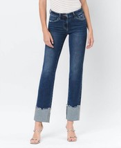 Lovervet overheard mid rise cuffed slim straight jeans Medium Wash - $44.00