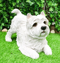 Ebros Large Lifelike West Highland Terrier White Westie Dog Statue 13.75&quot;Long - £56.12 GBP