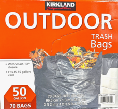 Kirkland Signature Outdoor Trash Bags With Smart Tie Closure 50 Gallon 7... - $758.71 MXN