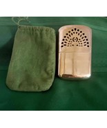 Vintage Peacock Hand Warmer w Green Drawstring Case Chrome Made in Hong ... - $455.59 MXN