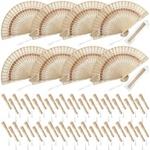 50 Pieces Folding Fans Sandalwood Fans Favors With Tassels And Present B... - £70.29 GBP