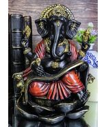 Vastu Hindu God Ganesha Ganapati Seated On Lotus Writing Mahabharata Fig... - $490.90 MXN