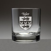 Tyler Irish Coat of Arms Tumbler Glasses - Set of 4 (Sand Etched) - £54.35 GBP