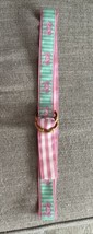 80s Preppy Style Belt Womens Canvas Ribbon Pink Green Crabs Bamboo Buckl... - £12.88 GBP