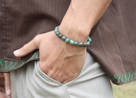 African Turquoise Bracelet - 8mm Gemstone Bead Jewelry for Men/Women - T... - £15.65 GBP
