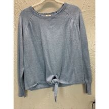 Project Sweater Womens Sweater Blue Tie Waist Raglan Sleeve Size Medium - $16.00