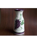 Studio Pottery Wine Carafe or Vase Stoneplex Grapes on Vine 9&#39;&#39; tall carafe - £19.61 GBP