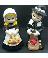 Autumn Thanksgiving Girl &amp; Boy Pilgrim Dona&#39;s 87 Ceramic Mold Figures VT... - £26.03 GBP