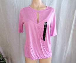 Banana Republic top cross-over blouse Small purple short sleeves keyhole... - $15.63