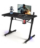 43.5 Inch Height Adjustable Gaming Desk with Blue LED Lights - Color: Black - $5,615.14 MXN