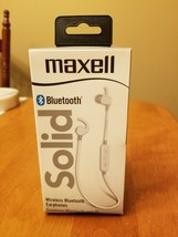 Maxell Solid Bluetooth Wireless Earphone White NEW Built in Mic Playback... - $18.24