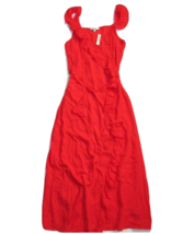 NWT Madewell Ruffled Wrap Maxi in Ripe Persimmon Red Lightweight Dress 00 - £34.69 GBP