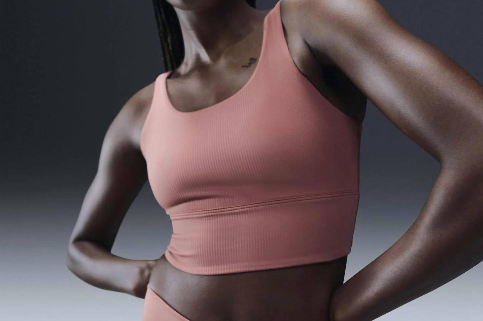 Nike Womens Zenvy Rib Light-Support Yoga Sports Bra Rose/blush 60 - $54.00