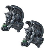 Ebros Whitechapel Manor Gargoyle Wall Sconce: Set of Two 12&quot;H Gothic Hom... - $195.10 CAD