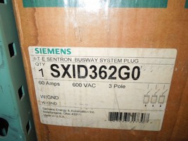 Siemens SXID362G0 60A 3ph 3W w/ Ground 600V ITE Sentron Fusible Bus Plug... - $1,250.00