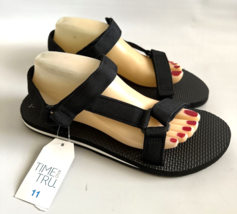 Time And True Size 11 Sandal Black Thick Adjustable Straps Unisex Unisex Beach - £16.41 GBP