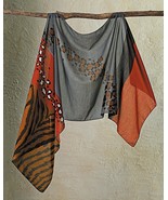 Paisley Road Multi Pattern Art Scarf 74&quot; Long Silk Blend - $69.99