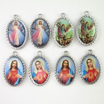 50pcs of Assorted Clear Epoxy Double Sided Sacred Heart Jesus Divine Mer... - $24.94