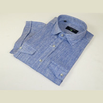 Mens Ciazzo Turkey 100% Linen Breathable Shirt Short Sleeves #Linen 33 Dark Blue image 4