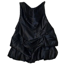 Gunne Sax Jessica McClintock VTG 90s Black Satin Strapless Formal Dress Junior 7 - $42.00