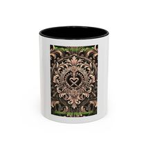 Steampunk Gothic Heart Coffee Mug 11oz 15oz Victorian Baroque Filigree G... - $18.79+