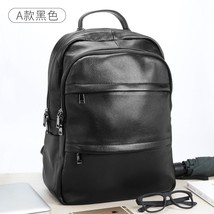 Leisure Men's Genuine Cow Leather Backpack Laptop Male School Bag High Quality M - £81.65 GBP