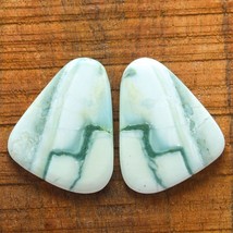 60.50 Cts Natural Green Lace Agate Loose Gemstones Match Pair 34mm X 28m... - $7.24