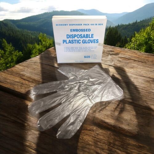 Poly Embossed Disposable Gloves Clear Size Medium Economy Dispenser Pack... - $6.43