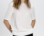 THEORY Damen T-Shirt Silk Combo Schier Elegant Weiß Größe P I0102508 - $87.81