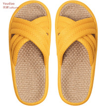 Hemp Slippers Women Indoor linen Summer Shoes EVA Sole Mute Home Slippers Non-sl - £25.87 GBP