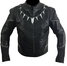 Bestzo Men&#39;s Fashion America Black Panther Civil War Captain Jacket Sheep Leathe - £159.07 GBP