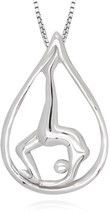 925 Sterling Silver Chakra Yoga Symbol Pendant Necklace, 18&#39; - £58.16 GBP