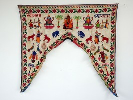 Vintage Welcome Gate Toran Door Valance Window Décor Tapestry Wall Hanging DV54 - £43.52 GBP