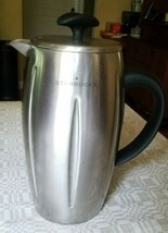 STARBUCKS BARISTA French Press Shiny STAINLESS STEEL Insulated Coffee Ma... - $31.82