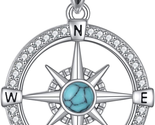 Birthday Gifts for Women, Ocean Necklace 925 Sterling Silver Compass Pen... - £36.72 GBP