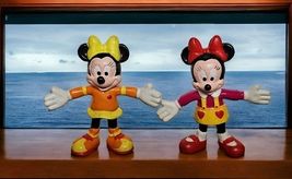 Vintage Disney Applause Minnie Mouse 2" Bendable Posable Figures Set Of 2 - $17.98