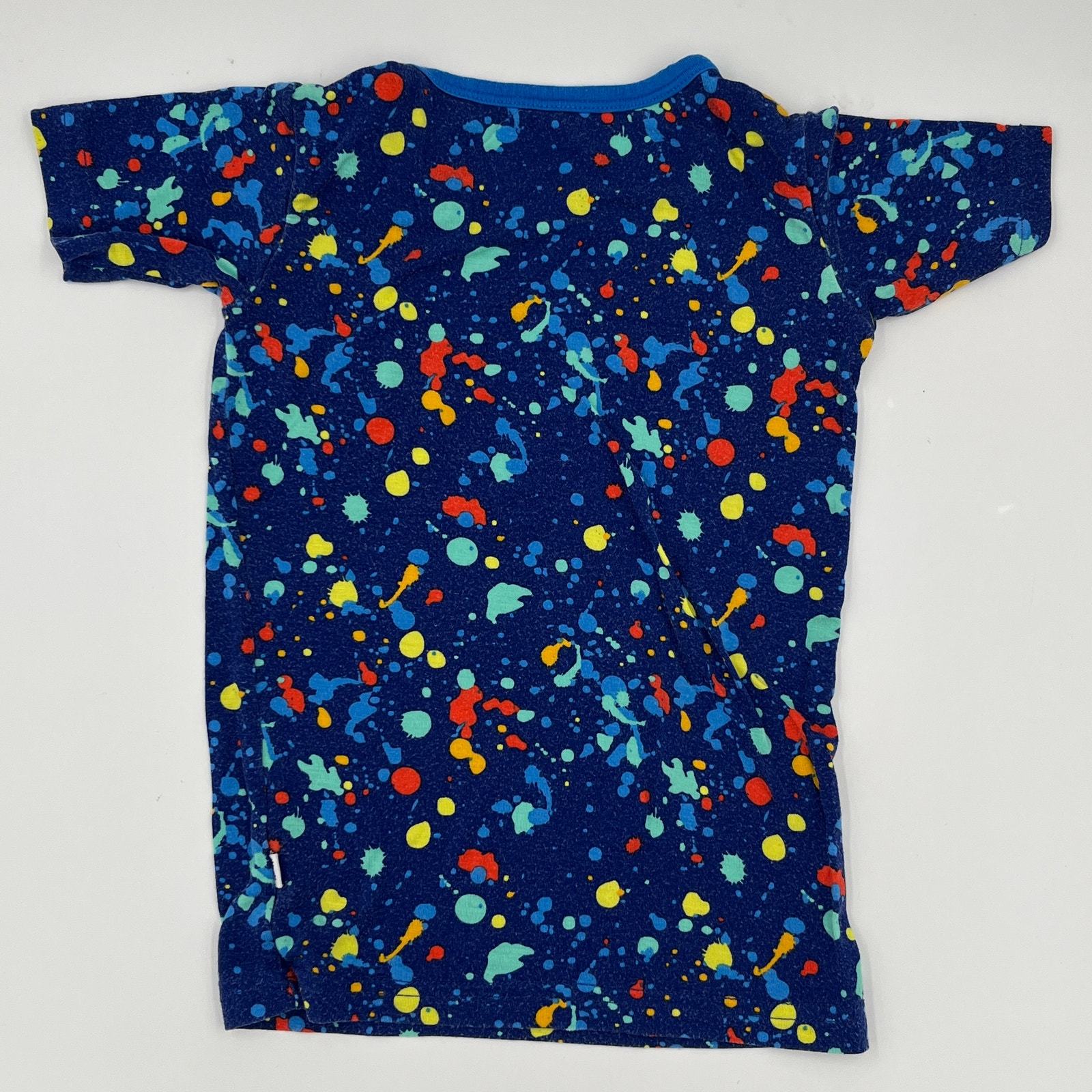 Little Sleepies 2 pc Short Sleeve Pants Pajamas Blue Paint Splatter 2T Item image 2
