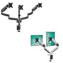 Triple Monitor Desk Mount And Polished Dual Monitor Desk Mount Stand - £248.48 GBP